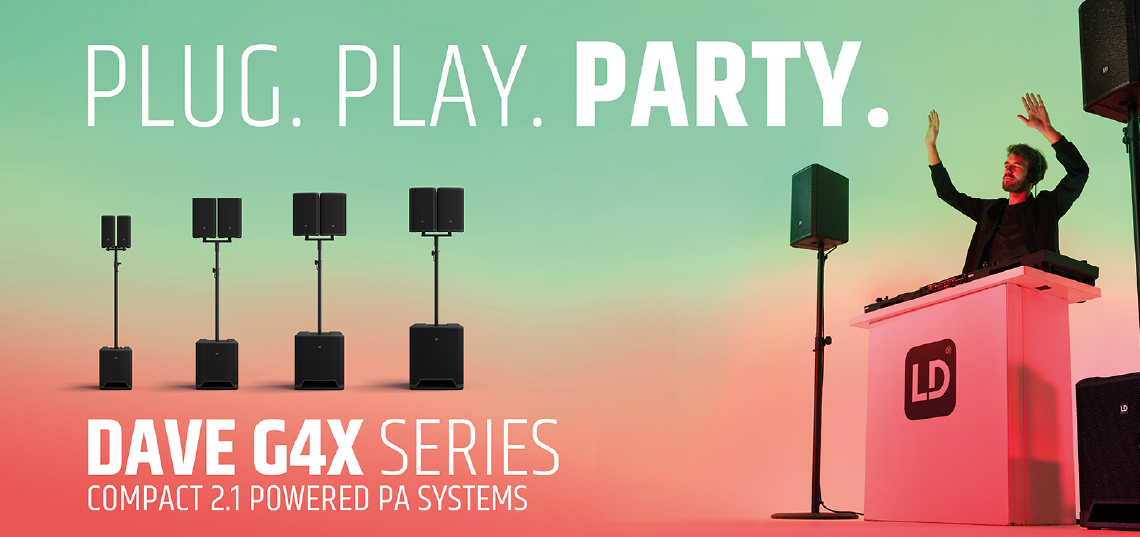 LD Systems lansează DAVE G4X – noua serie de coloane PA cu mixer integrat cu 6 canale și presetări stereo selectabile