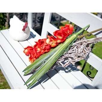EUROPALMS Cymbidium branch, artificial, red, 90cm #7