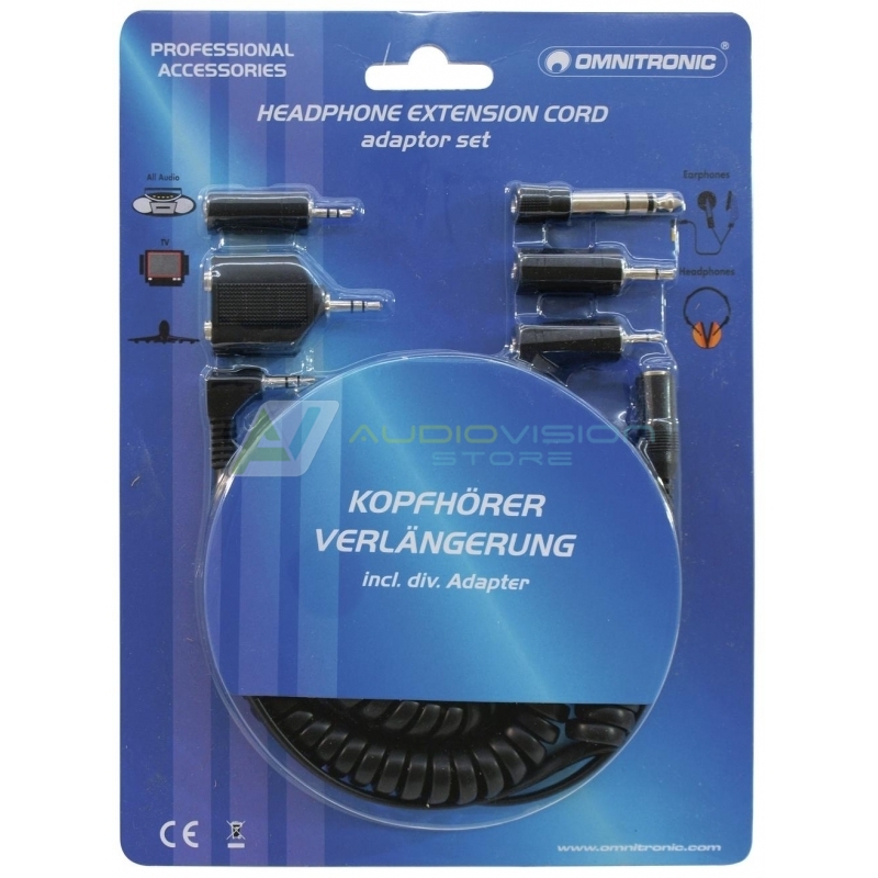 OMNITRONIC Headphones extension 5m with adapter set AudioVision.ro