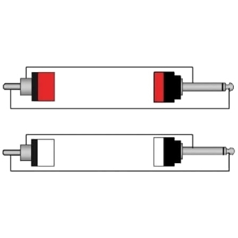 PROCAB CLA631/5 - Cablu de semnal 2 x RCA/Cinch tata - 2 x Jack 6,3 mm tata mono/ 5 metri #2
