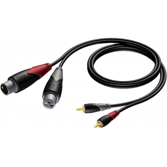 PROCAB CLA705/1.5 - Cablu de semnal 2 x XLR mamă - 2 x RCA/Cinch tată/ 1.5 metri