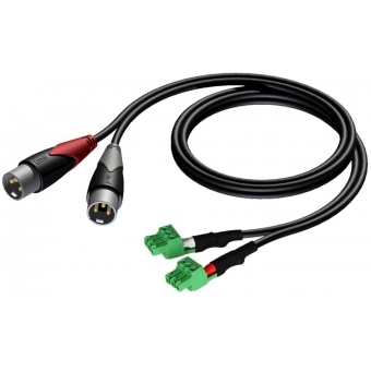 PROCAB CLA834/1.5 - Cablu de semnal - 2 x XLR tata - 2 x bloc terminal (3p - 3.81mm)/ 1.5 metri