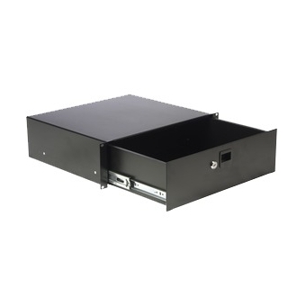 RD310L/B - 19" Rack Drawer - 3 Unit Withkey Lock - Black - Steel