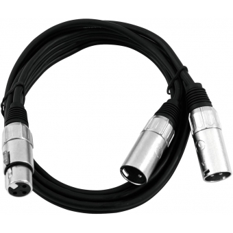 OMNITRONIC Adapter Cable XLR(F)/2xXLR(M) 1m bk #2