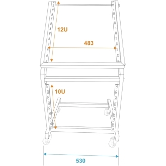 OMNITRONIC Rack Stand 12U/10U adjustable on Wheels #6