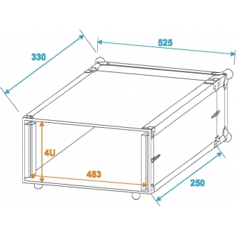 ROADINGER Effect Rack CO DD, 4U, 24cm deep, black #2