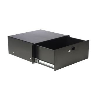 RD410L/B - 19" Rack Drawer - 4 Unit Withkey Lock - Black - Steel