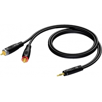 REF711/3-H - 3.5 mm Jack male stereo - 2 x RCA/Cinch male - 3 meter - hanger