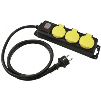 EUROLITE Distributor 3-fold IP44 bk 1.5m