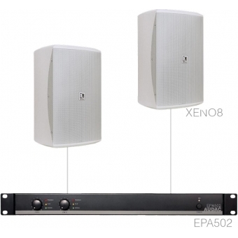 AUDAC FESTA8.2E/W - Sistem sonorizare 2 x XENO8 + EPA502/ Alb