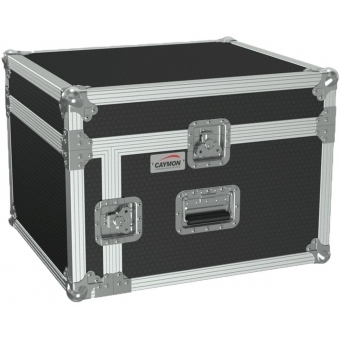 FCC104/B - 19" combo flightcase - 7HE front + 11HE top - Black version