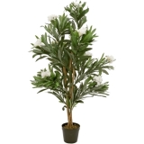 EUROPALMS Oleander Tree, artificial plant, white, 120 cm