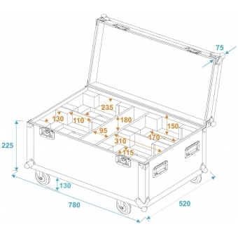 ROADINGER Flightcase 4x THA-40 PC with wheels #6