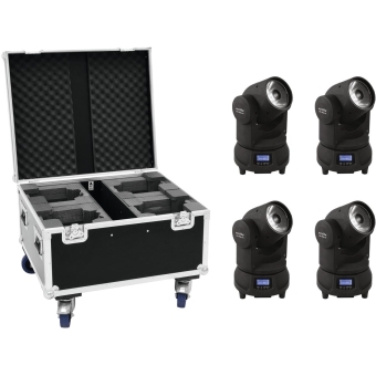 EUROLITE Set 4x LED TMH-X1 Moving Head Beam + Case