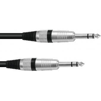 OMNITRONIC Jack Cable 6.3 stereo 1m bk ROAD