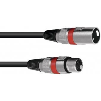 OMNITRONIC XLR Cable 3-pin 1m bk/rd