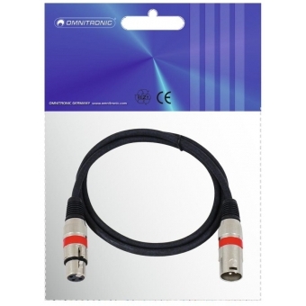 OMNITRONIC XLR Cable 3-pin 1m bk/rd #3