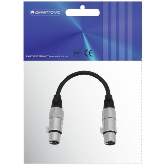 OMNITRONIC Adapter Cable XLR(F)/XLR(F) 0.2m bk #3