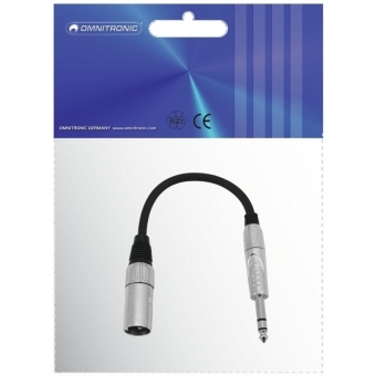 OMNITRONIC Adapter Cable XLR(M)/Jack stereo 0.2m bk #3