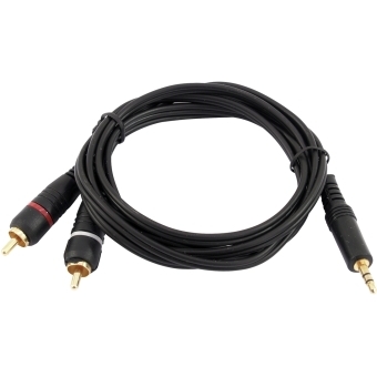 OMNITRONIC Adapter Cable 3.5 Jack/2xRCA 3m bk #6