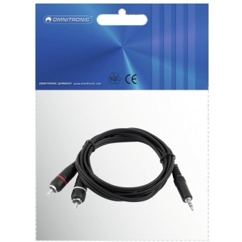 OMNITRONIC Adapter Cable 3.5 Jack/2xRCA 1.5m bk #3