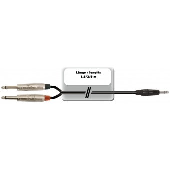 OMNITRONIC Adapter Cable 3.5 Jack/2xJack 3m bk #4