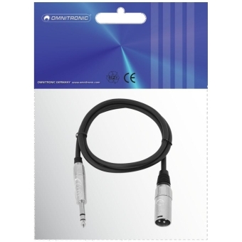 OMNITRONIC Adapter Cable XLR(M)/Jack stereo 0.9m bk #3