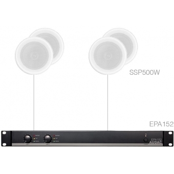 Audac PURRA4.4E/W - Sistem sonorizare 4 x SSP500 + EPA152/ Alb