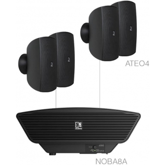 Audac SONA4.5/B - Sistem sonorizare 4 x ATEO4 + NOBA8A/ Negru