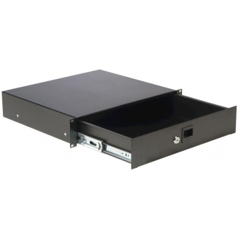 RD212L/B - 19" rack drawer - 2 unit - with key lock - Black version