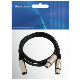 OMNITRONIC Adapter Cable XLR(M)/2xXLR(F) 1.5m bk #3