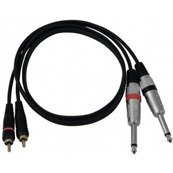 OMNITRONIC Adapter Cable 2xJack/2xRCA 1m bk #2