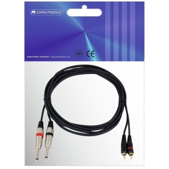 OMNITRONIC Adapter Cable 2xJack/2xRCA 3m bk #3