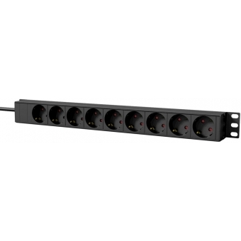 PSR119GS/B - 19" power distribution unit - 9 x German sockets + rear switch - Black version