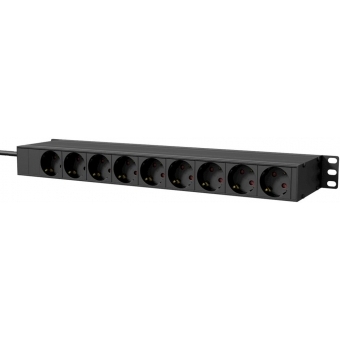PSR269GS/B - 19" power distribution unit - German 6 x front sockets + 9 x rear sockets - Double switched - Black version
