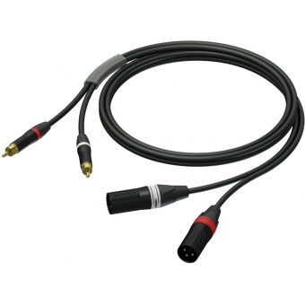 PROCAB PRA701/1.5 - Cablu 2 x XLR tata - 2 x RCA/Cinch tata - UltraFlex™/ 1.5 metri
