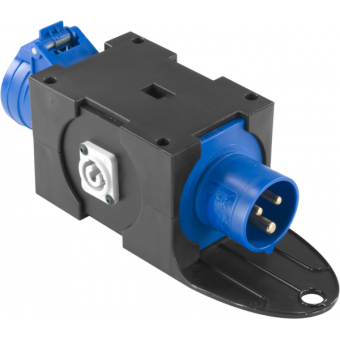 PBQ1665 - Electr. distrib. box, 16A 3p input plug, output sockets 1x16A 3p, 2xpowerCON OUT