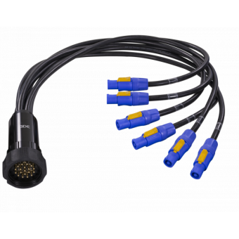9570SL02 - 3x2.5mm TH07 Spider cable, 23A 19p SOCAPEX socket 20A 3p PwCon FCA , L. 2m