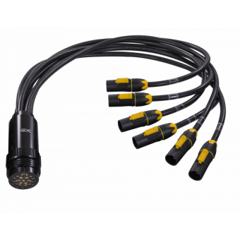 9578SL02 - 3x2.5mm TH07 Spider cable, 23A 19p SOCAPEX socket 20A 3p PwCon MXW (6pc), L. 2m