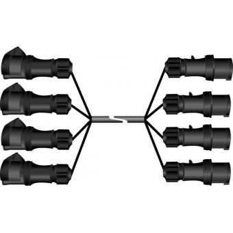 954212L03 - Ass. 12x2,5mm TH07 cable,16A 3p CEE plug (4pc),16A 3p CEE socket (4pc), L. 3m
