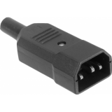 MESV10 - Straight cable mount Plug, 10A 230V (1P+N+E) VDE