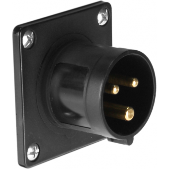911313 - 16A Panel mount CEE plug, 50/60Hz IP44, 3p (1P+N+E) 230V