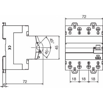 9D4132GW - Residual current circuit breaker 4P 40A A/0,03 4M #2
