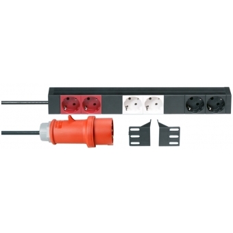 Adam Hall 19" Parts 87473 - 19" 1U Mains Power Strip with 6 Sockets ( 3 Circuits ) #2