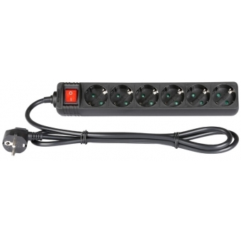 Adam Hall Accessories 8747 S 6 - 6-Outlet Power Strip With On/Off Switch