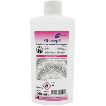 Adam Hall Accessories ETHASEPT® 500 - Ethasept® Hand Sanitiser - Blocked Stock Hygi-Box, 500 ml-Bottle
