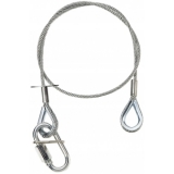 Adam Hall Accessories S 37060 P - Safety rope 3 mm, 0,6 m , with cable eyes, up to 5 kg, silver