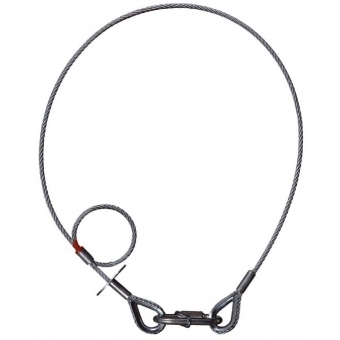 Adam Hall Accessories S 58060 SK - Saveking® Safety Rope 5 mm, 0.6 m , with Cable Eyes, silver