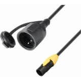 Adam Hall Cables 8101 KF 0150 T CON X - 5 ft. Rubber Jacketed Extension Power Cord CEE7/7 socket to Power Twist male IP65, 3 x 1.5 mm²