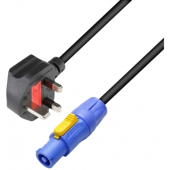 Adam Hall Cables 8101 PCON 0150 GB - Power Cord BS1363/A  Powercon 1.5mm² 1.5m